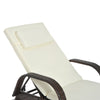 Adjustable Wicker Rattan Sun Lounger Recliner Chair w/ Cushion Brown