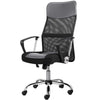 Office Desk Chair Home Computer Chair Leather with Wheels and Back Support Grey