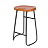 2 x Vintage Bar Stool Metal Wooden Industrial Retro Seat Kitchen Pub Counter