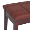 Two Person Lift Top Piano Storage Bench Faux Leather Stool Birchwood