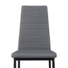 4 PCS Grey Linen Fabric Dining Chairs Set Padded Seat High Back Home Furniture