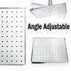 Shower Kit Twin Head 2 Mixer Shower Heads Rail Hose Riser Square Bathroom Set UK