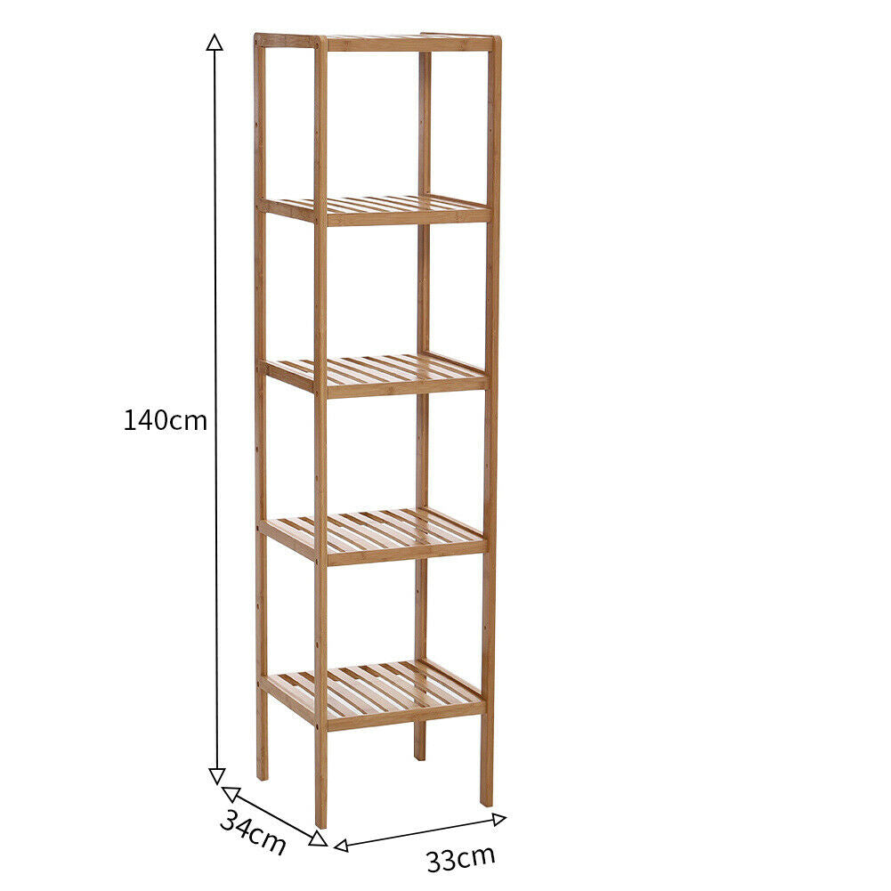 3 4 5 Tier Bamboo Wooden Rack Organiser Bath Kitchen Storage Shelves Stand Shelf