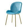 Velvet Dining 2 Chairs Golden Finish Metal Legs Modern Living Room Chair