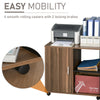 Printer Stand Home Office Mobile Cabinet Organizer with Castors, Door