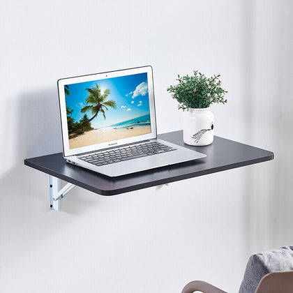 Wall Mounted Table Drop-Leaf Folding Floating Hanging Computer Desk Small Space