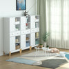 Tall Cupboard Sideboard Cabinet Storage with 2 Doors 4 Compartments Adjustable