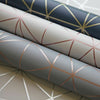 EXCLUSIVE METRO PRISM GEOMETRIC TRIANGLE BLUE / GOLD - WOW008 LUXURY WALLPAPER