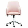 Pink Velvet Office Chair Swivel Padded Seat Adjustable Computer Desk Armchair UK