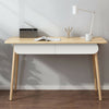 Scandinavian Computer Laptop Office Writing Work Desk Table w Drawers Oak Color