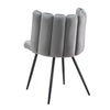 Modern Home Dining Chairs Soft Velvet Petal Backrest Dresser Chair Grey / Pink