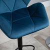 Set Of 2 Luxurious Velvet-Touch Bar Stools Metal Frame Footrest Base Blue