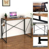 Industrial Style Metal Frame Wooden Desk Home Office Folding Computer Table