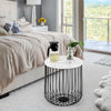 Retro Metal Wire Round Wood Storage Coffee Side Table Basket Home Furniture