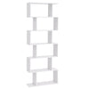 4/6 tier Bookcase S Shape Divider Display Shelves Storage Wooden Modern White