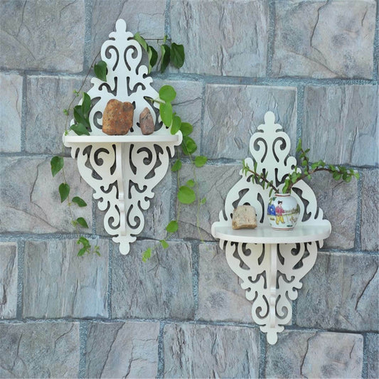 Small 2Pcs Corner Shelf Floating Wall Shelves Storage Display Books Rack Decor