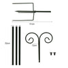 Shepherds Crook Hooks Garden Border Bird Feeder Black Metal (2.41m) Set of 2