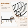 Double Size Bed Frame Platform Metal Slats Support Bed W/ Industrial Headboard
