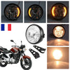 7" Universal Motorcycle Motorbike Headlight Front Light Headlamp + Bracket LED🚚