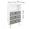 White Tall Unit Storage Side Cabinet with 4 Drawers Slim Living Room Sideboard