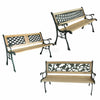 BIRCHTREE 3 Seater Outdoor Wooden Garden Bench Cast Iron Legs Park Seat Furnitur