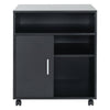 Printer Stand Moveable Filing Cabinet with Storage Shelves Wheels Wood Side Desk