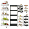 Slide Out Kitchen Storage Rack Bathroom Slim Organiser Basket Shelves on Wheels