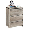 Simple 3-Drawer Vertical Side Table, Storage Nightstand for Living Room/Bedroom