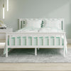 Stylish Double 4ft6 Wooden Bed Frame in White Strong Solid Bedstead Slat Bedroom