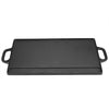 BBQ Cast Iron Grill Griddle Pan Ridged Flat Plate Non Stick Baking Cooking Tray