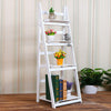 Stylish 4 Tier Wooden Ladder Shelf Unit Bookcase Living Room Storage Display UK