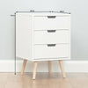 Roost Bedside Table Cabinet 3 Drawer White Bedroom Nightstand Retro Furniture