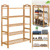 Bamboo Shoe Rack Unit Footwear Organiser Stand Wooden Storage Shelves 3/4/5 Tier