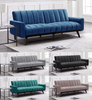 Velvet Sofa Bed 3 Seater Convertible Recliner Adjustable Back Thick Cushions