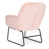 Vintage Distressed Pink Velvet Armchair Chair Sofa Fireside Buttoned Industrial