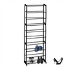 10 Tier Stackable Shoe Rack Storage Rack Black Organiser Shelf Unit Space Saving