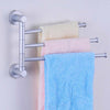 Swivel 3Swing Arm Towel Holder Bar Rails Rack Wall Mounted Stainless Steel-UK