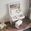 LED Dressing Mirror Makeup Table White Bedroom Vanity Unit Set with Stool Drawer