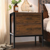 Industrial Bedside Table Chest Rustic Wood Nightstand Storage Cabinet Lamp Table