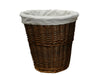 Woodluv Brown Wicker Wht Linning Linen Laundry Basket /Bin Storage Trunk Hamper