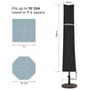 Mondeer 2.7M/3M Garden Parasol Tilt Sun Shade Umbrella 32 LED Light Hand Crank