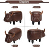 Cow Shaped Animal Storage Footstool Upholstered Ottoman Foot Rest Stool Pouffe