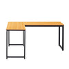 L-shaped Corner Computer Desk Office Workstation Metal Leg Home Table&Stand MDF