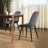 2pcs Dining Chairs Set Velvet Cushion Soft Padded Metal Legs Restaurant Chair