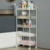 5 Tiers Large Kitchen Trolley Cart Rolling Mesh Storage Rack Trolley with Wheel
