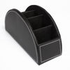 5 Compartment Faux Leather Remote Control Holder Desk Stationery Organizer - 3 C