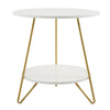 Gold Finish Round 2 Tiers Side Table Coffee Table Room Living Room Furniture NEW