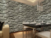 Home Antehall Decor Nonwoven Wall Papers 3D Effect Brick Block Grey