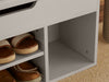 Malmo Large Wooden 2 Tier Shoe Storage Cabinet Shelf Rack Stand Grey Oak White