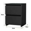 Modern 2 Drawer Chest of Drawers Bedside Table Cabinet Nightstand Bedroom